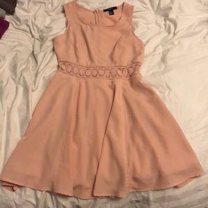 Midi dress with detail see through middle